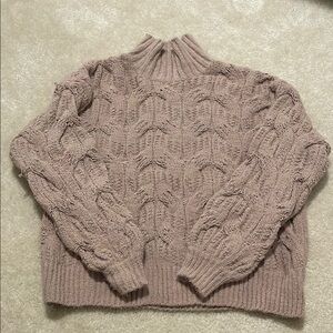 Time & Tru cable knit mock neck sweater